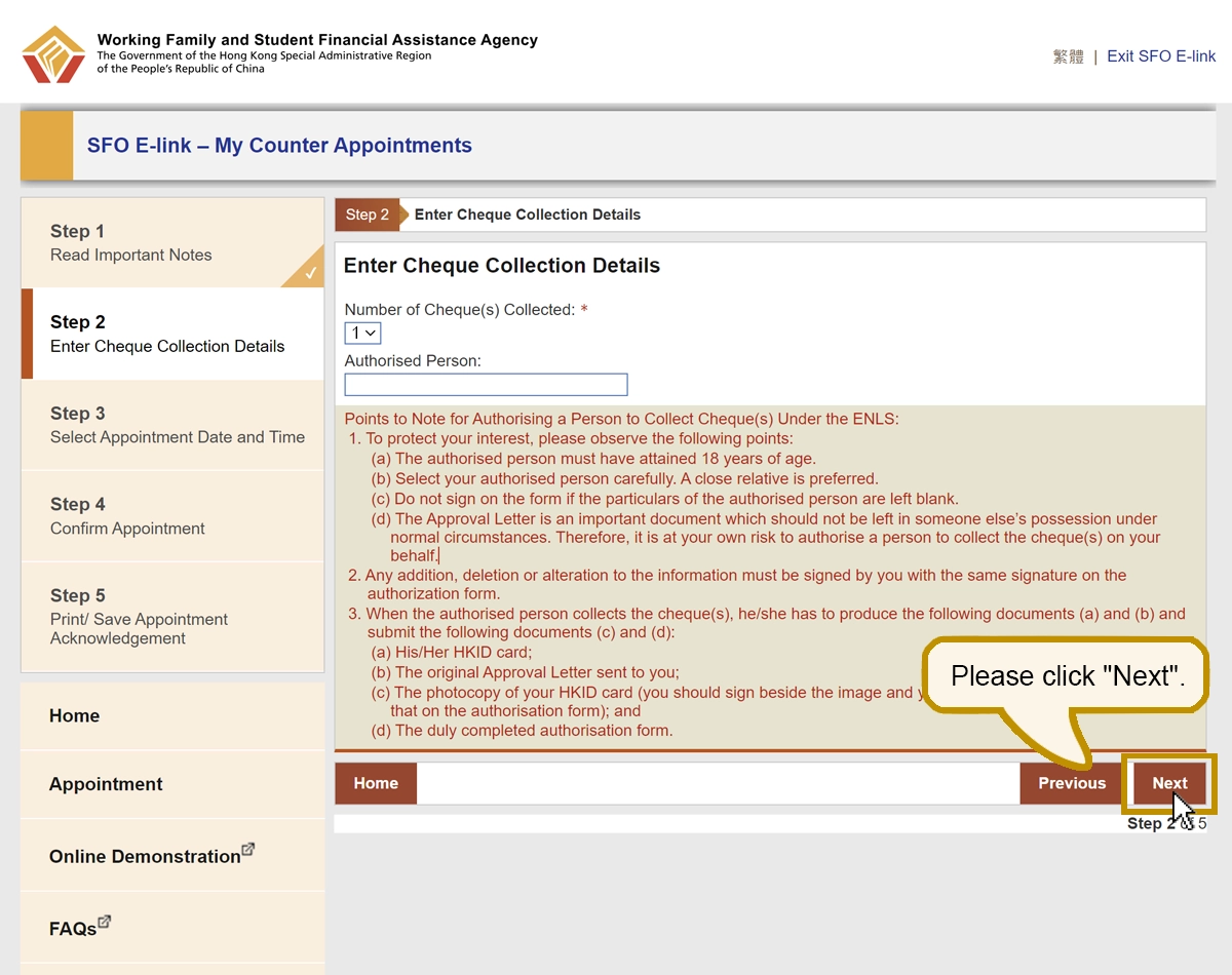 Please click “Next”.